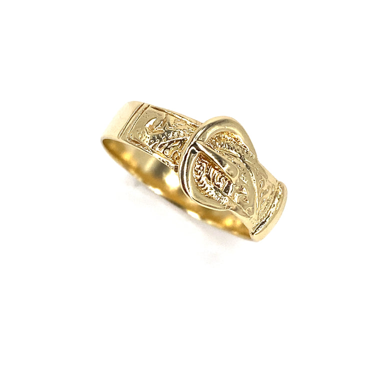 Men’s 9ct Yellow Gold Buckle Ring - 3.3g