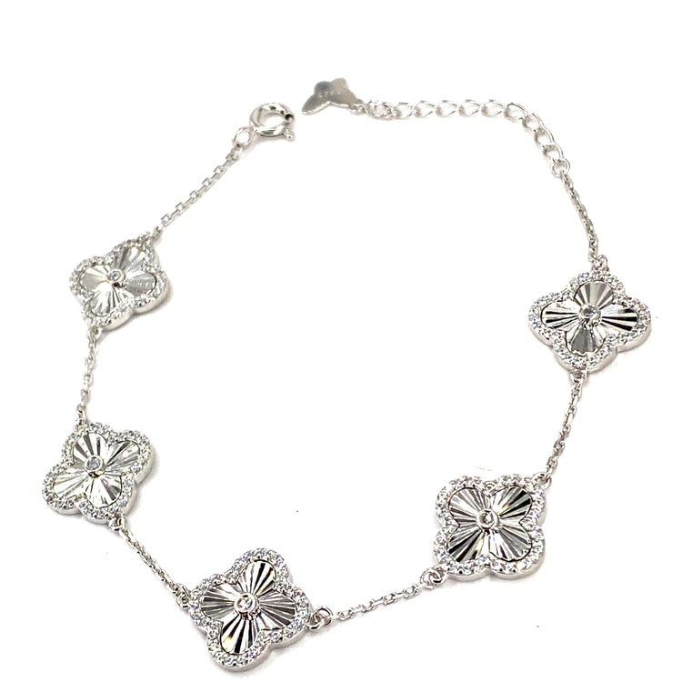 Women’s 925 Sterling Silver ‘Bloom’ Bracelet- CZ Set