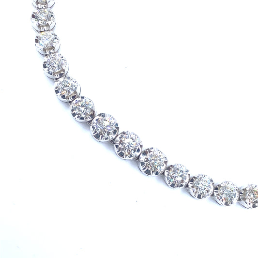 Women’s 18ct White Gold Graduated Diamond Tennis Necklace - 15.5cts