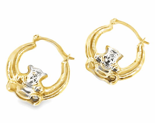 Children’s 9ct Yellow Gold Teddy Hoop Earrings - 0.5g