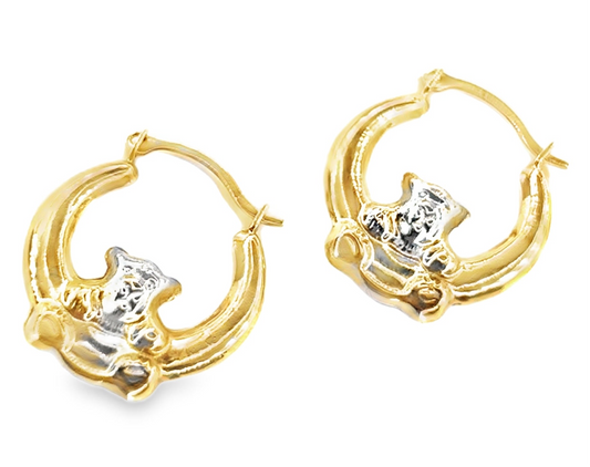 Children’s 9ct Yellow Gold Teddy Hoop Earrings - 0.5g