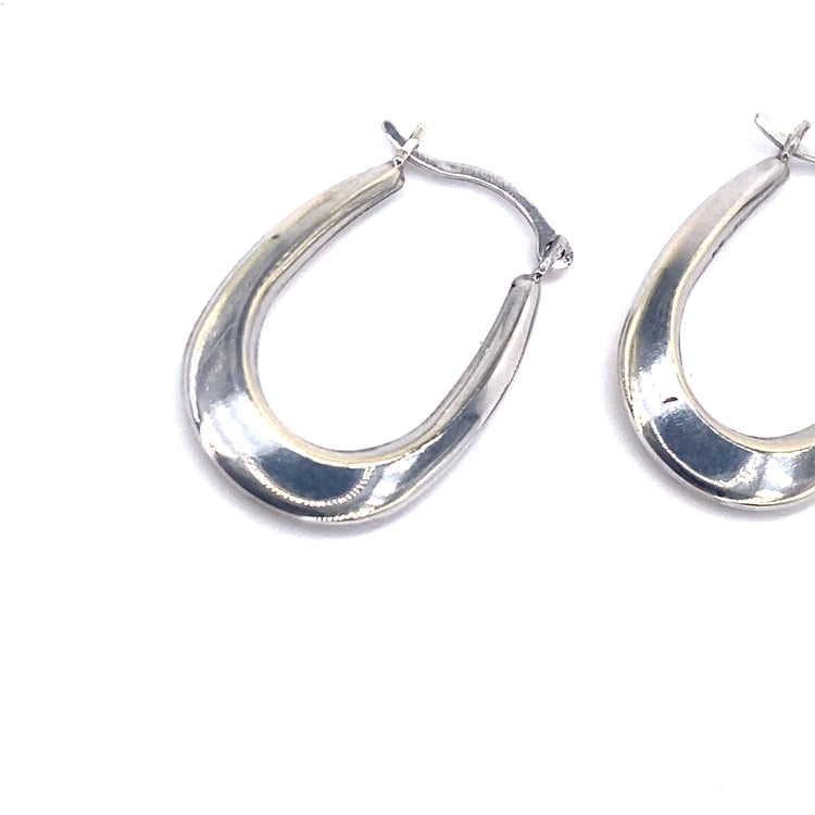 Women’s 9ct White Gold Plain Creole Hoops