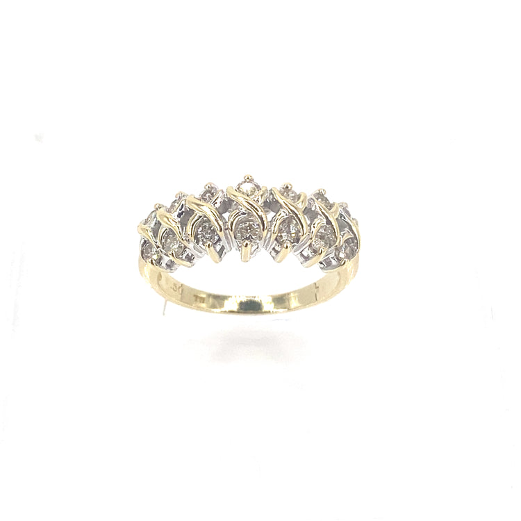 Women’s 9ct Yellow Gold Diamond Half Eternity Ring-0.50ct