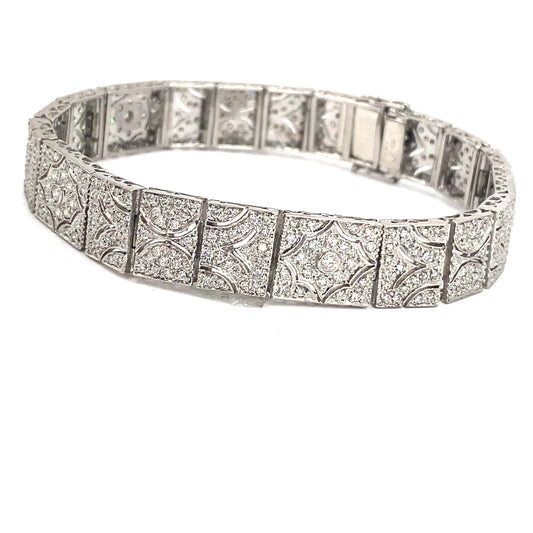 Women’s 18ct White Gold Diamond  Art Deco Styled  Bracelet