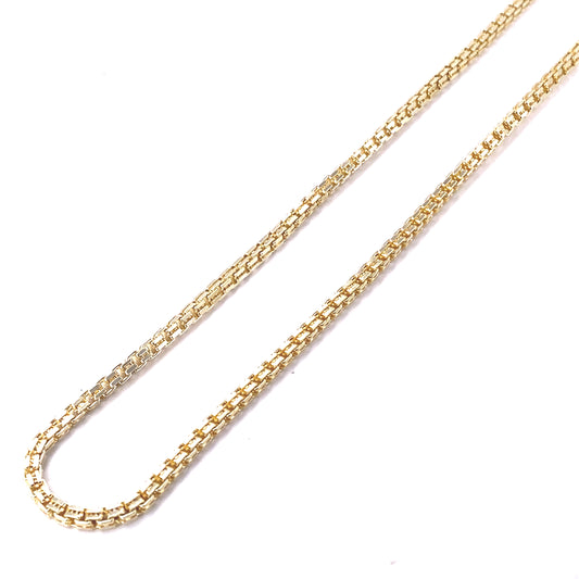 Mens 9ct Yellow Gold Cage Link Chain - 20.9g 24”