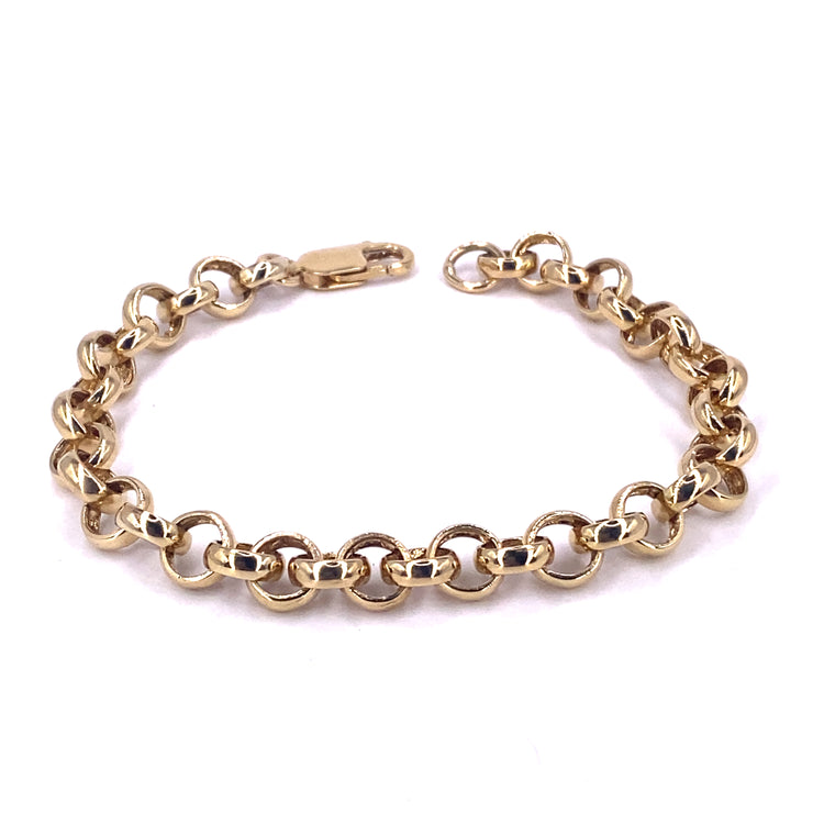 Women’s 9ct Tellow Gold Belcher Bracelet - 15g 8.5”