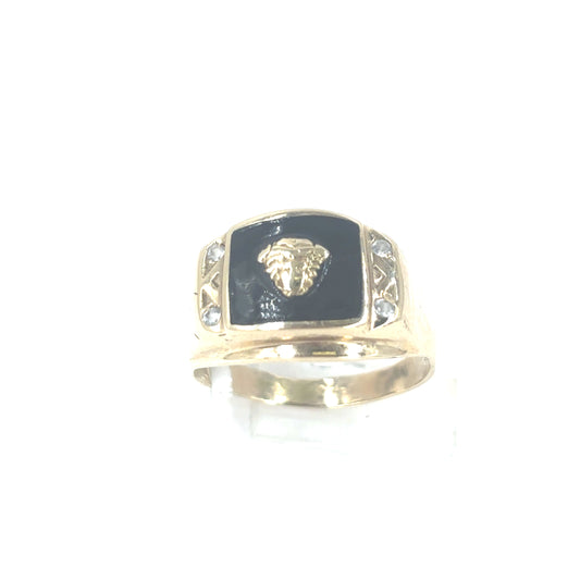 Men’s 14ct Yellow Gold Medusa Head Ring - 3.5g