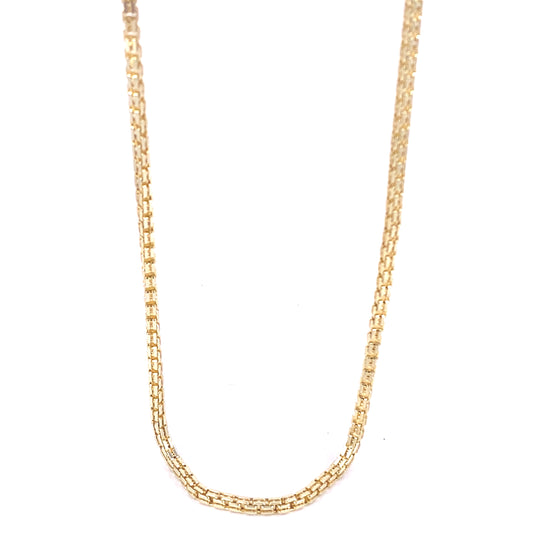 Mens 9ct Yellow Gold Cage Link Chain - 20.9g 24”