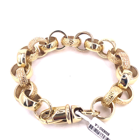 Men’s 9ct Yellow Gold Belcher Bracelet - 42.3G