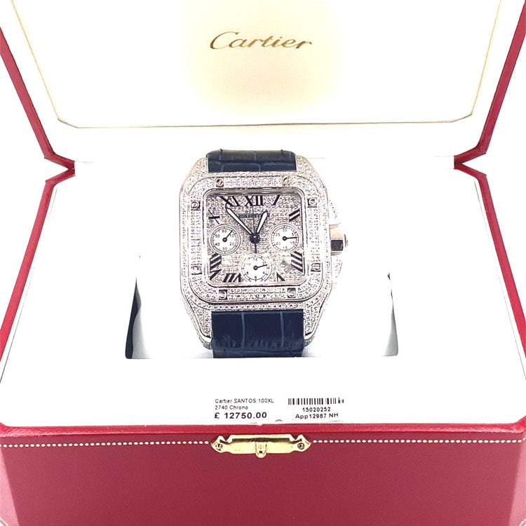 Cartier Santos 100 XL Diamond Watch