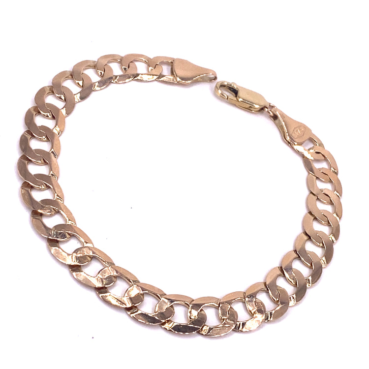 Men’s 9ct Yellow Gold Curb Bracelet - 9.6g 8”