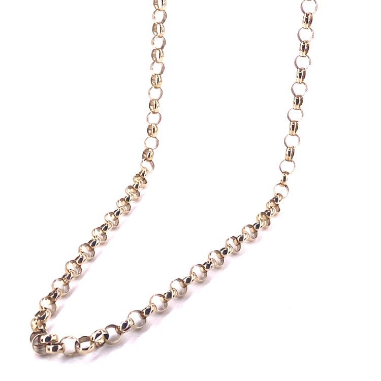 Unisex 9ct Yellow Gold Belcher Chain - 15.8g 22”