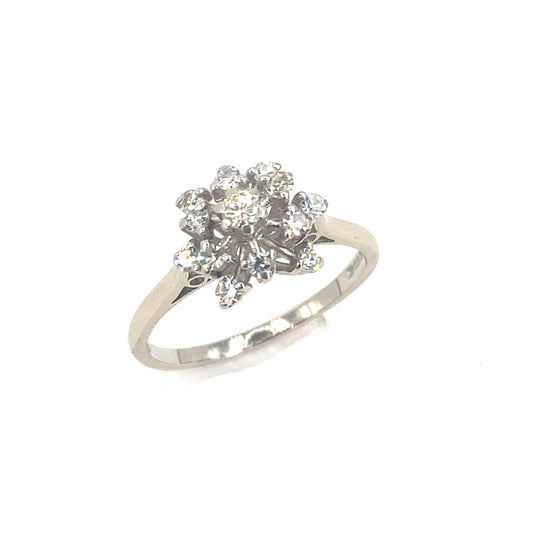 Women’s 18ct white gold Diamond Flower Ring-0.20ct