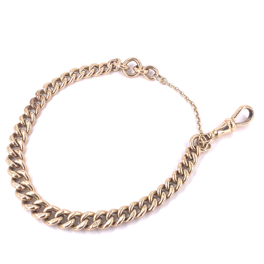 Women’s 9ct Yellow Gold Albert Bracelet - 21.8g