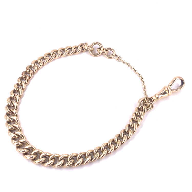 Women’s 9ct Yellow Gold Albert Bracelet - 21.8g