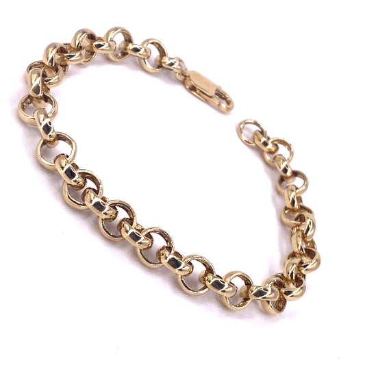 Women’s 9ct Tellow Gold Belcher Bracelet - 15g 8.5”