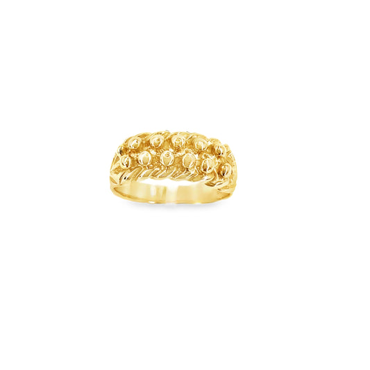Men’s 9ct Yellow Gold Single Row Keeper Ring - 6g