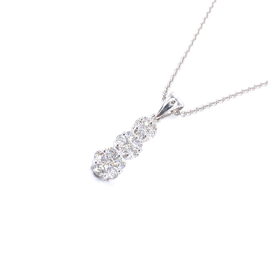 Women’s 18ct White Gold Diamond Drop Pendant - 0.50ct