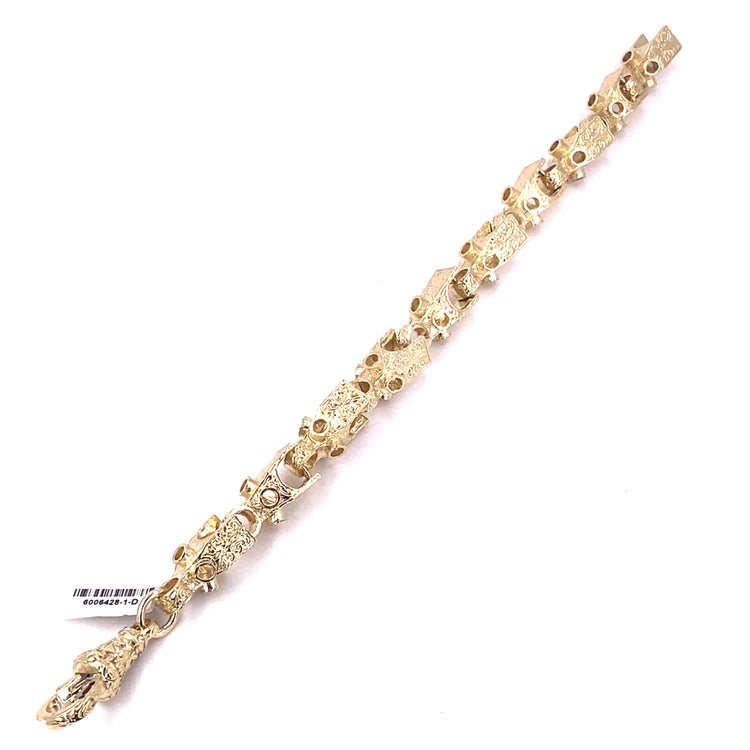 Men’s 9ct Yellow Gold Lego Link Bracelet - 22.4g