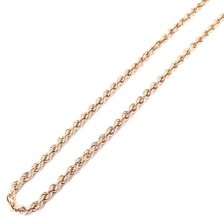 Mens 9ct Yellow Gold Rope Chain - 10g 20”