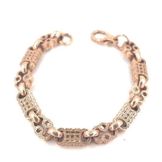 9ct Rose Gold Star Bar Bracelet - 25g