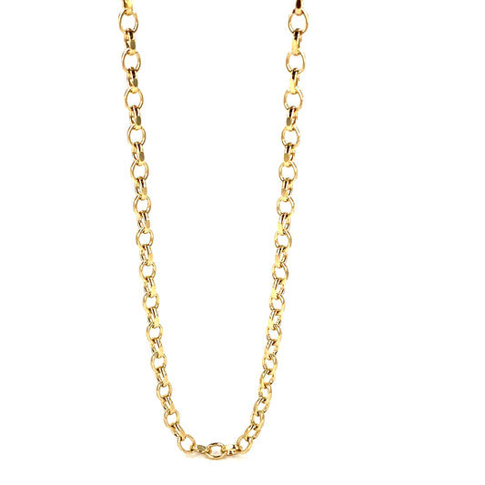 Unisex 9ct Yellow Gold Diamond Cut Belcher Chain - 22.5g 24”