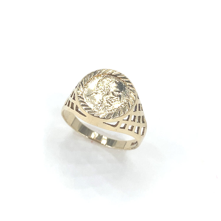 Unisex 9ct Yellow Gold Coin Ring