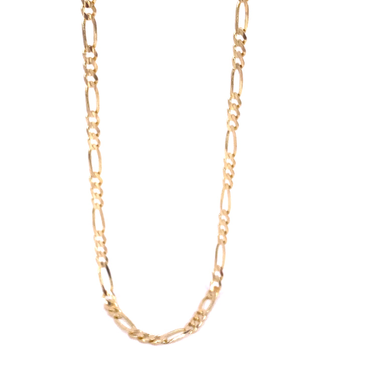 Unisex 9ct Yellow Gold Figaro Chain - 24” 11.2g