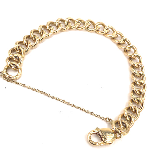 Women’s 9ct Yellow Gold Albert Link Bracelet & Safety Chain