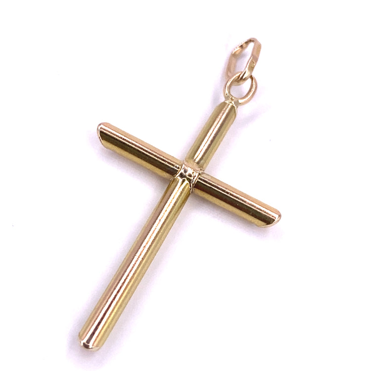 Unisex 9ct Yellow Gold Cross Pendant- 2.2g