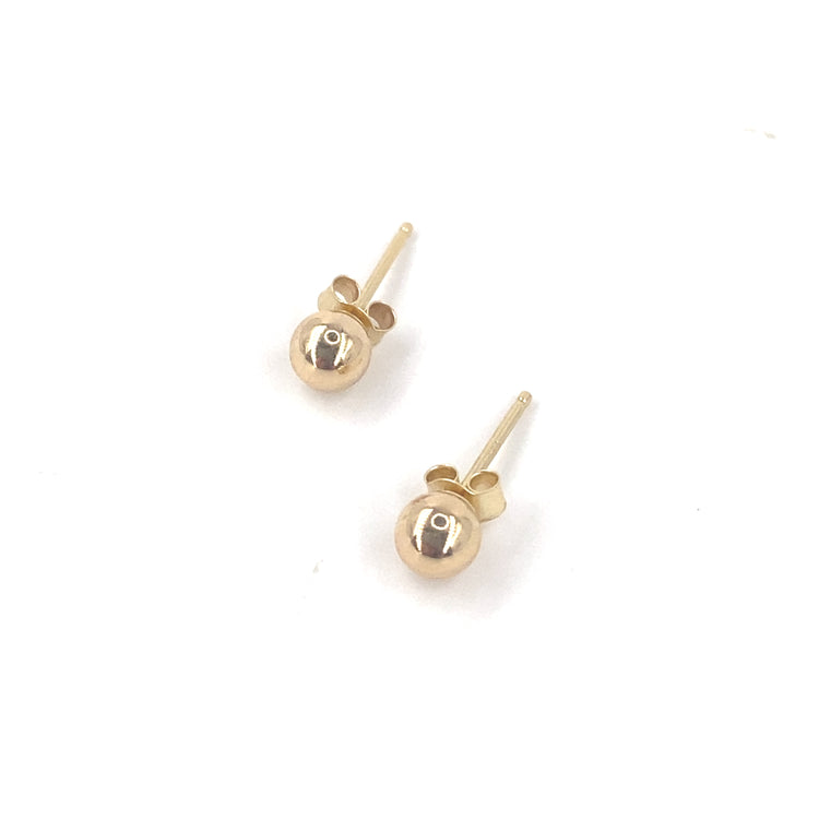 Women’s  9ct Yellow Gold Bead Studs -4mm