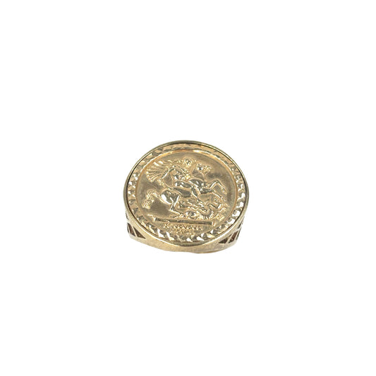 Men’s 9ct Yellow Gold St George Ring - 3.6g