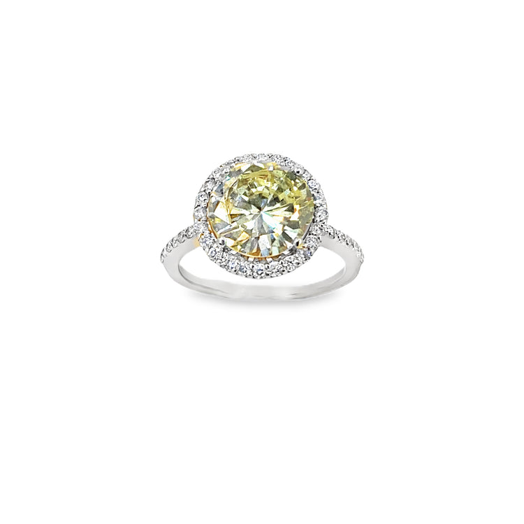 Women’s 18ct White Gold ‘Isadora’ Yellow Diamond Halo Ring - 2.55ct