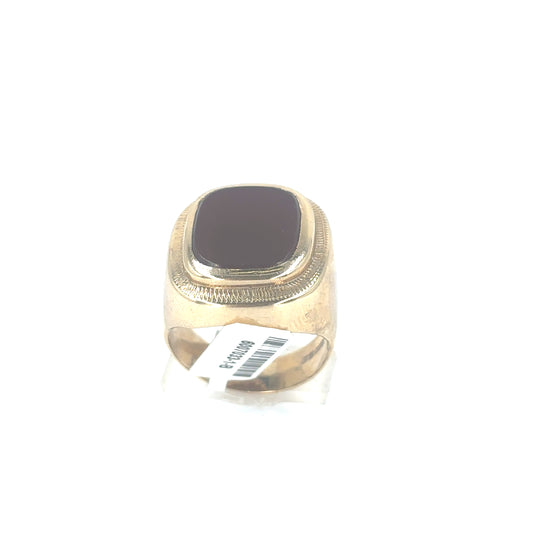 Men’s 9ct Yellow Gold Carnelian Signet Ring - 9.7g