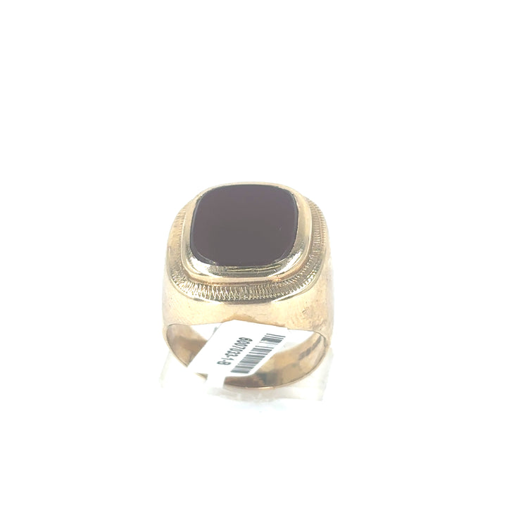 Men’s 9ct Yellow Gold Carnelian Signet Ring - 9.7g