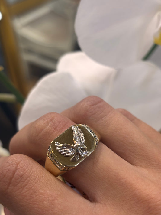 Men’s 9ct Yellow Gold Eagle Ring - 4.8g Size V