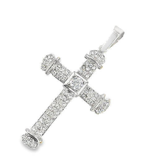 Women’s 9ct White Gold Diamond Pendant - 10g Cz