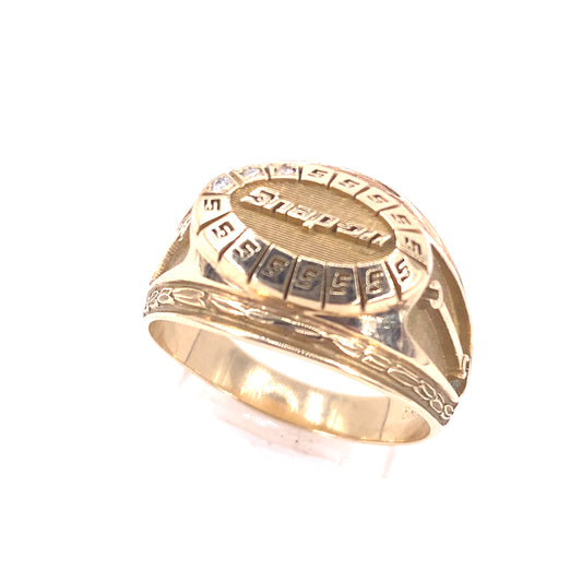 Men’s 10k Yellow Gold  Snap On Ring - Size P 14.3G