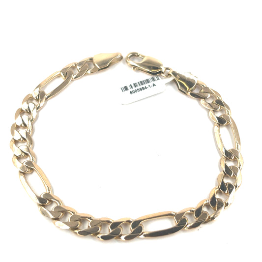 Men’s 9ct Tellow Gold Figaro Bracelet- 7.5” 18.5g