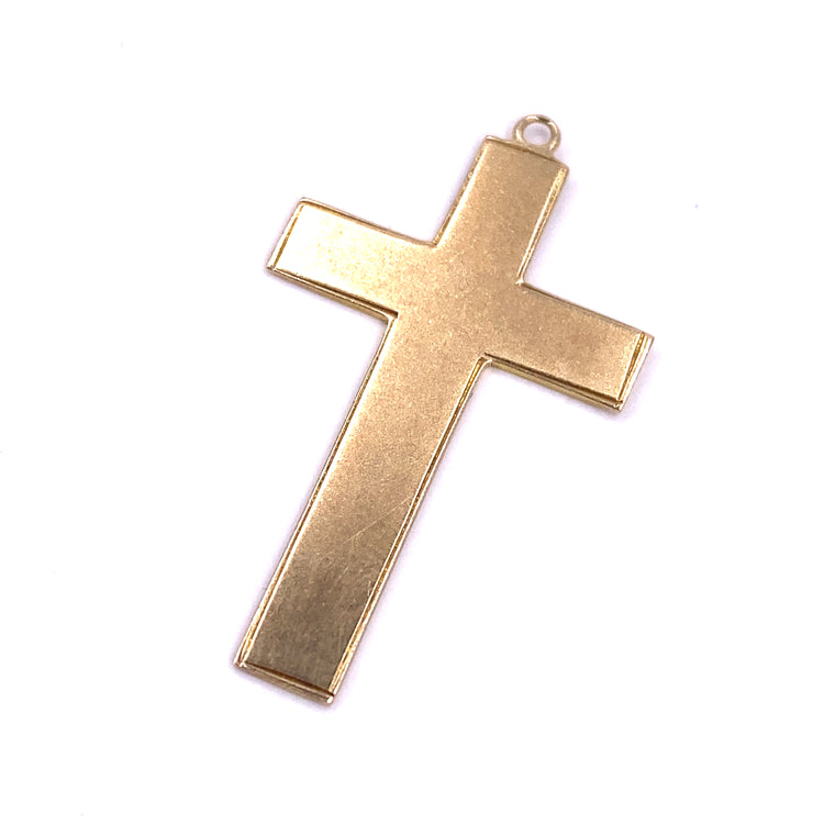 Unisex 9ct Yellow Gold Cross Pendant-1.2g