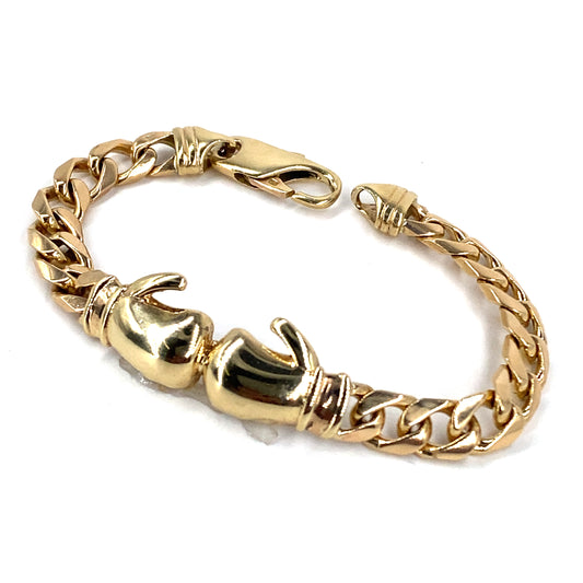 Children’s 9ct Yellow Gold Boxing Glove Curb Bracelet