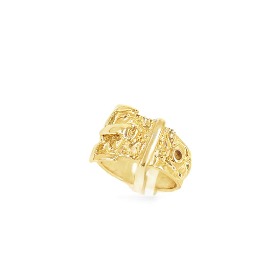 Children’s 9ct Yellow Gold Buckle Ring - 6.5g K NEW