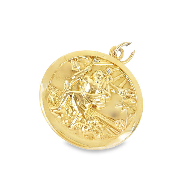 Men’s 9ct Yellow Gold St Christopher Pendant - 5.6g