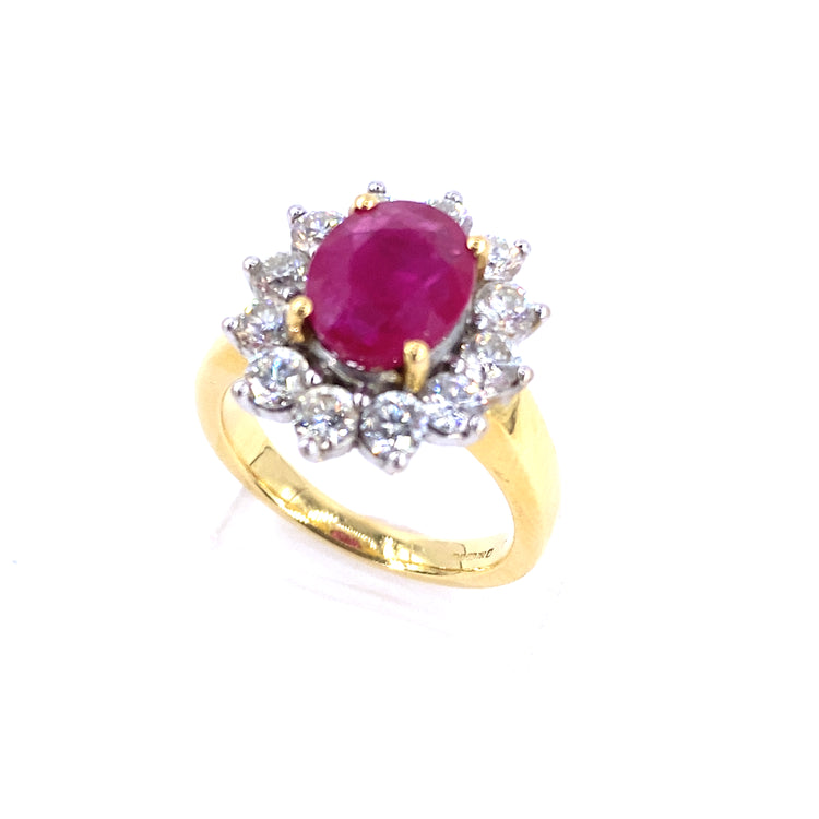 Women’s 11.1g Diamond Ruby Cocktail Ring - 1.20ct