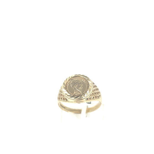 Children’s 9ct Yellow Gold Coin Ring  - 2.3g