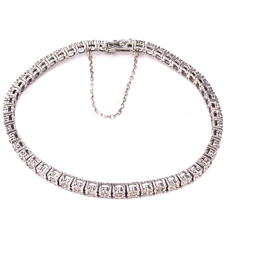 Women’s 9ct White Gold Diamond Tennis Braclet- 0.50ct