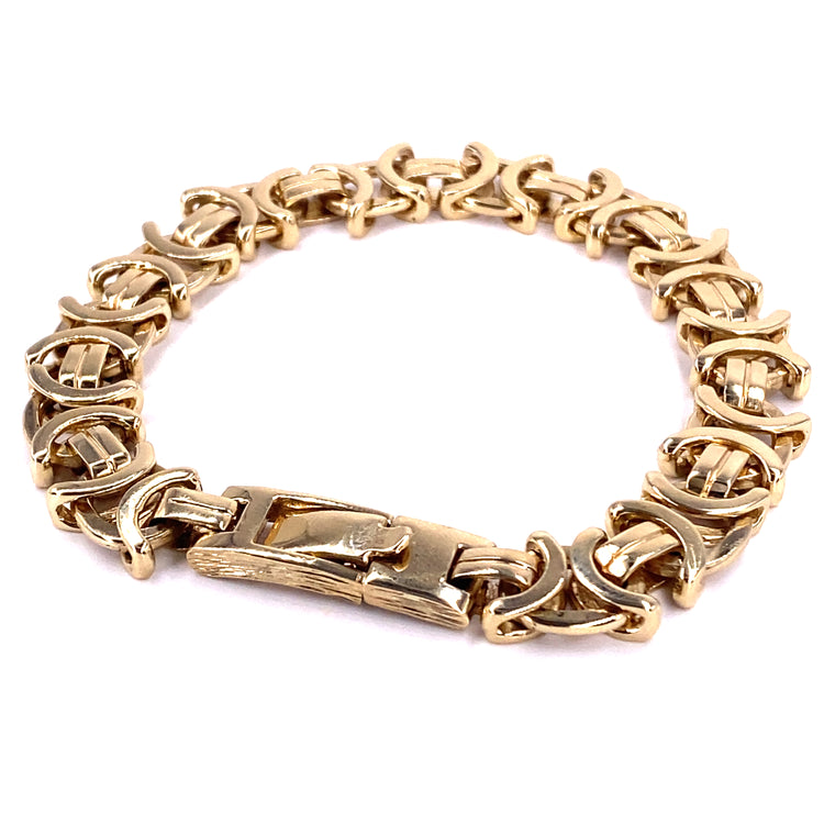 Men’s 9ct Yellow Gold Byzantine Bracelet -36g