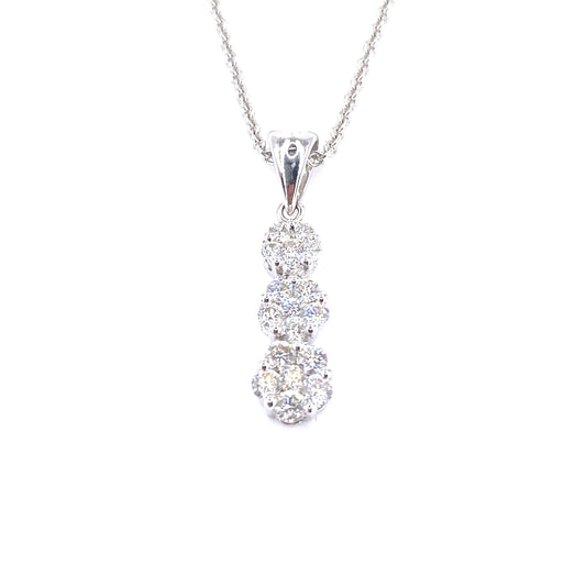 Women’s 18ct White Gold Diamond Drop Pendant - 0.50ct