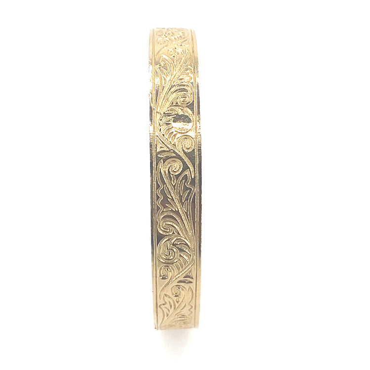 Maiden's 9ct Yellow Gold Engraved Bangle Set