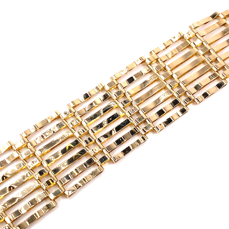 Women’s 9ct Yellow Gold Gate Bracelet - 15.5g